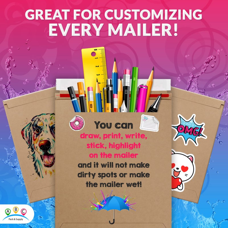 ABC PACK & SUPPLY Brown Rigid Mailers, 9 x 11.5 Inches. Pack of 25 Photo Mailer Envelopes. Flat Cardboard Mailers Self-Seal. Sturdy Cardboard Photo Envelope. Recyclable Hard Shipping Envelopes - Image 5